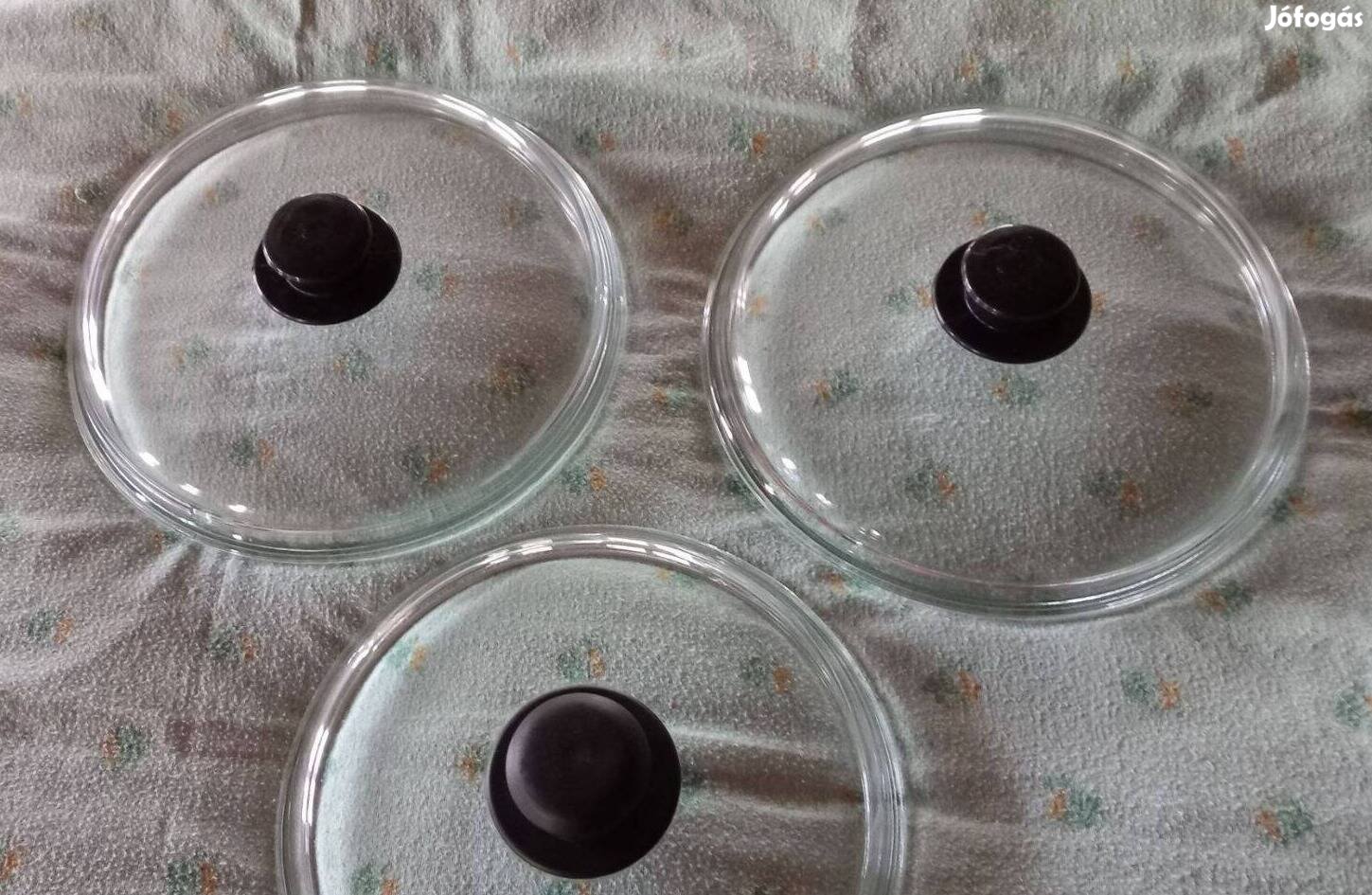 Pyrex hőálló üveg fedő 27 cm és 25 cm átmérő