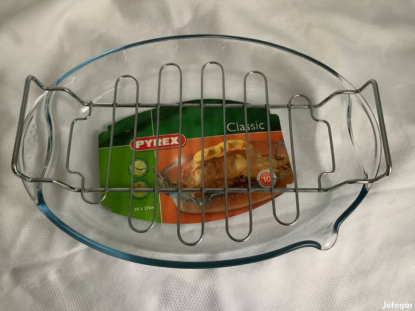 Pyrex ovális rácsos sütőedény, 4 l