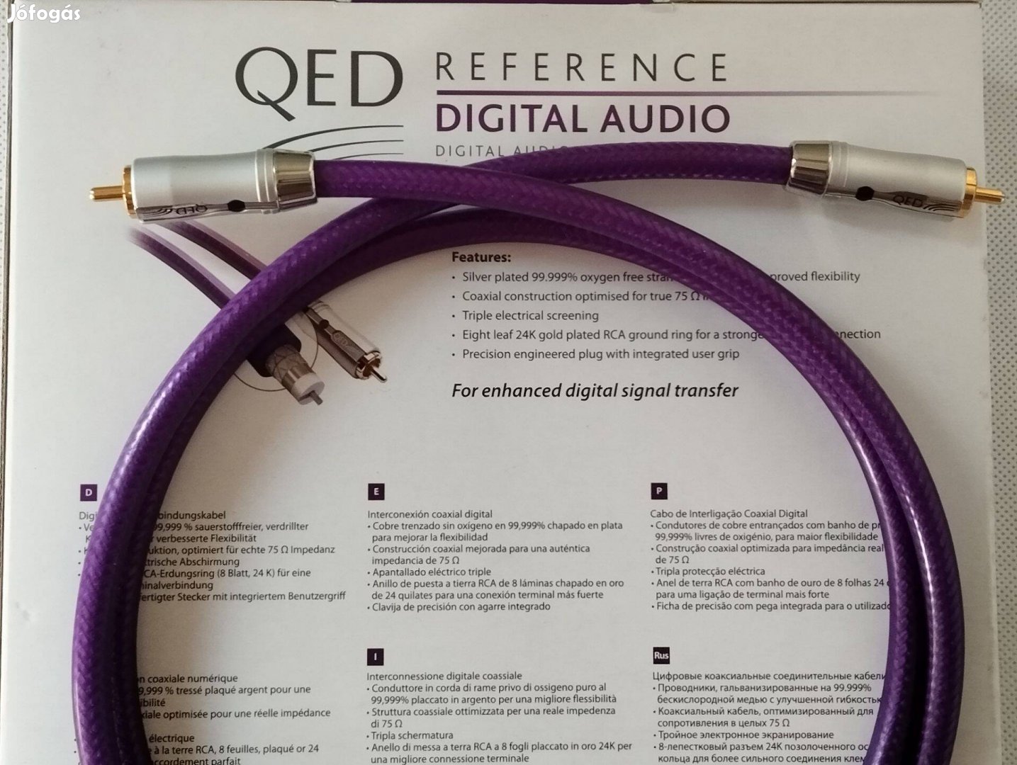 QED SR75 Reference és P75 digitális kábel. RCA és BNC kivitelben