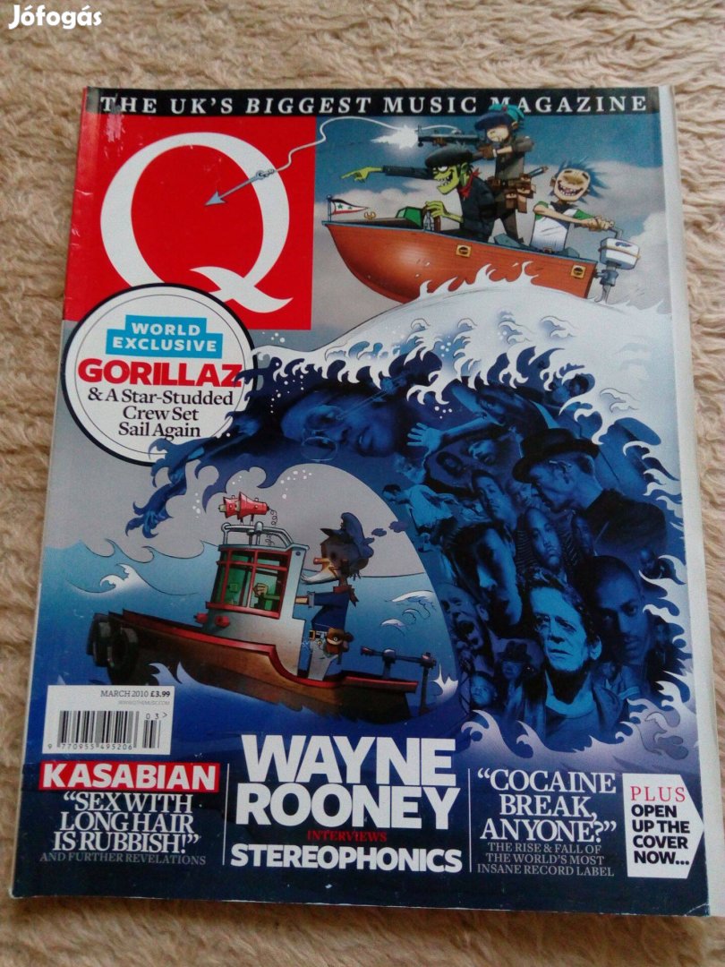 Q brit zenei magazin 2010. márciusi száma eladó (Gorillaz)!