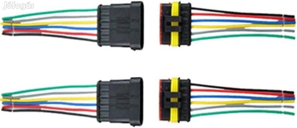 Qiorange Vízálló 1-6 Pin Kábelcsatlakozó Dugó, 2 db-os csomag