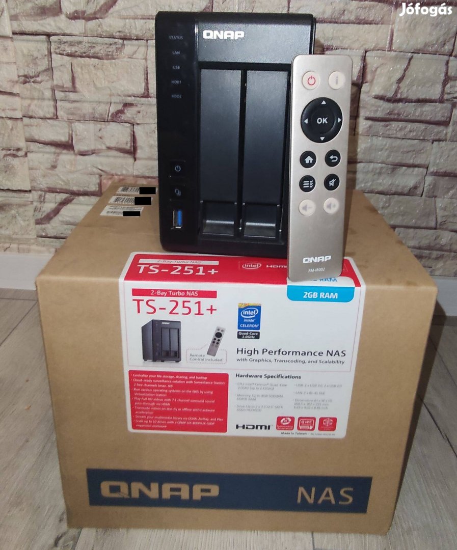 Qnap NAS TS-251+ 8GB RAM otthoni, kisirodai hálózati tároló