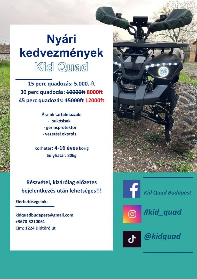 Quadozás gyerekeknek Budapesten