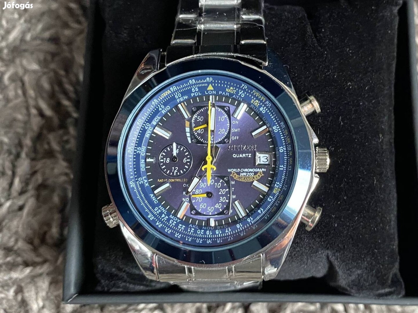 Quartz Full Acél Chronograph Citizen Néven Futó Óra új  