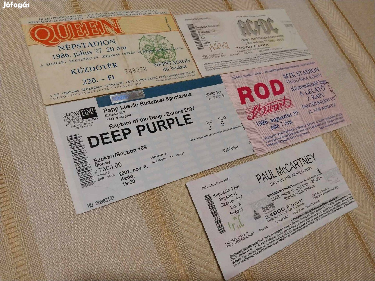 Queen, Deep Purple, AC/DC, Paul Mccartney, Rod Stewart koncertjegyek