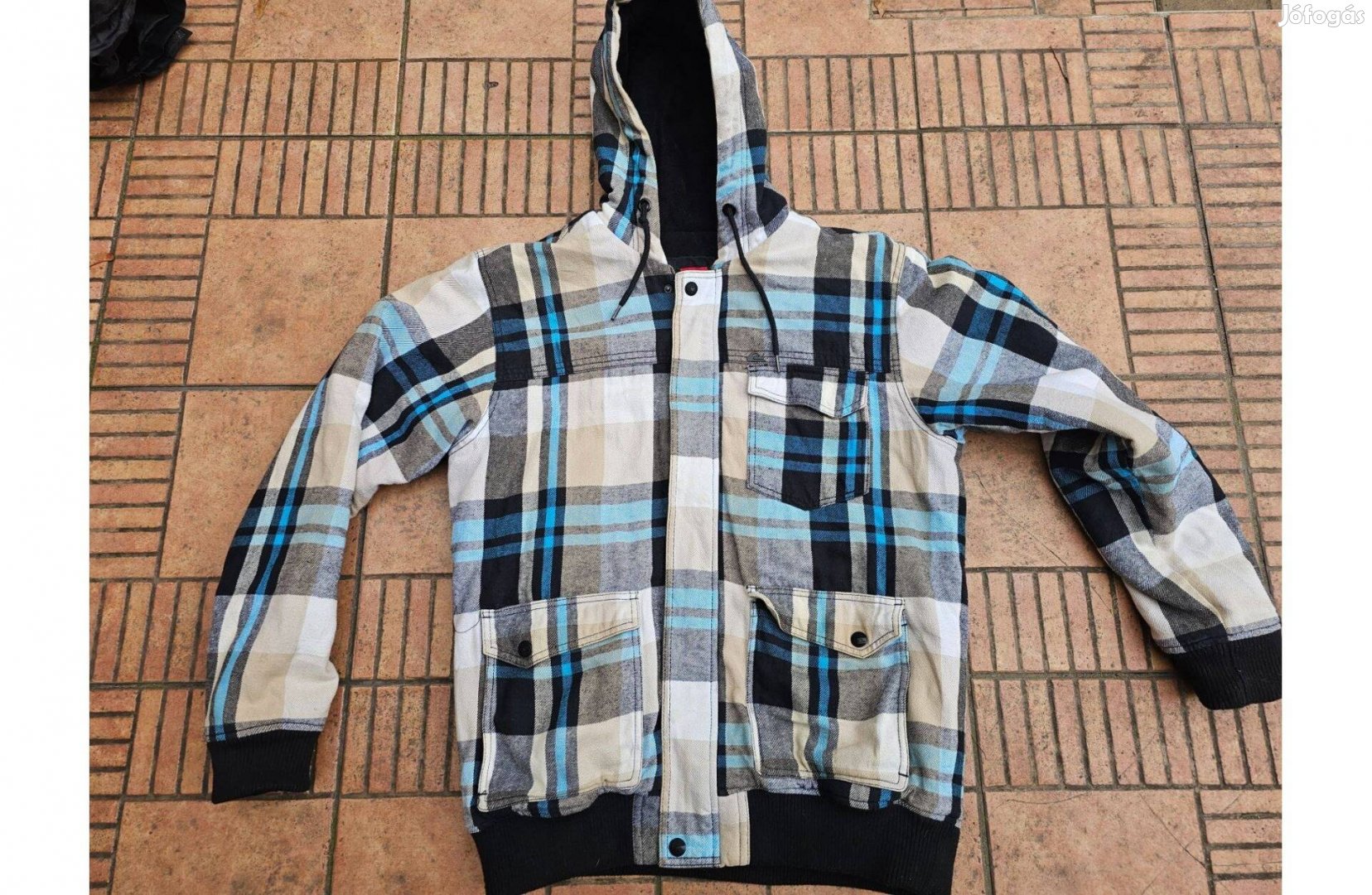 Quicksilver kapucnis bélelt téli favágó kabát XL