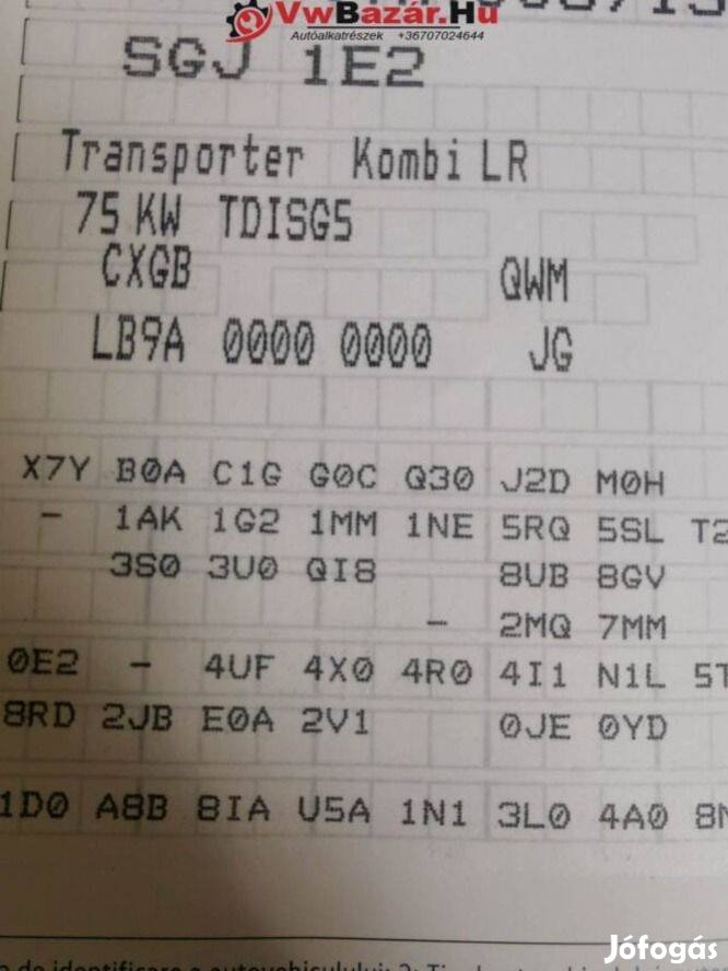Qwm Sebességváltó VW Transporter T6 Cxgb