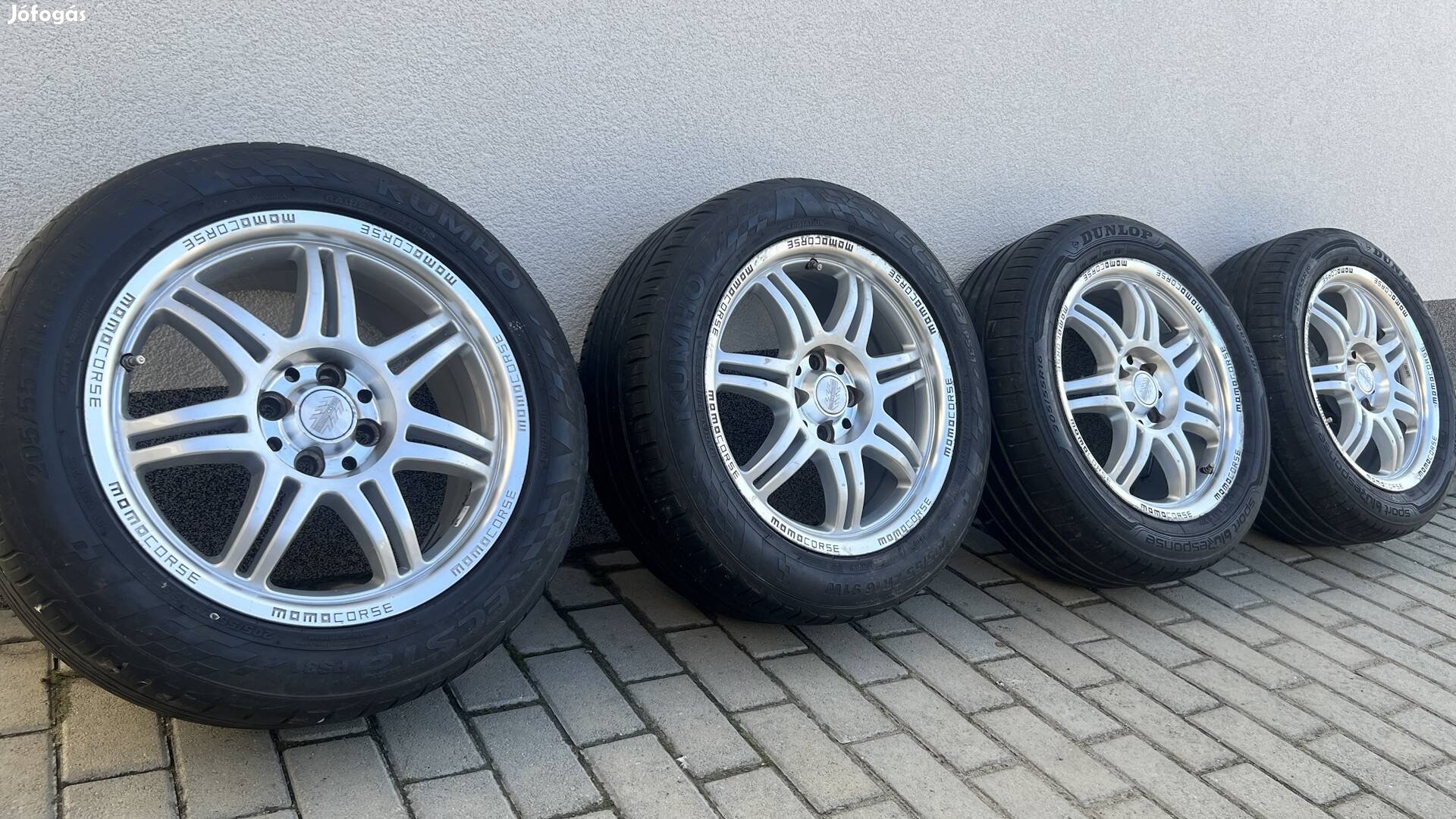 R16 4x100 Momo Corse alufelni 205/55-16 nyári gumi Vw Opel Mini Suzuki