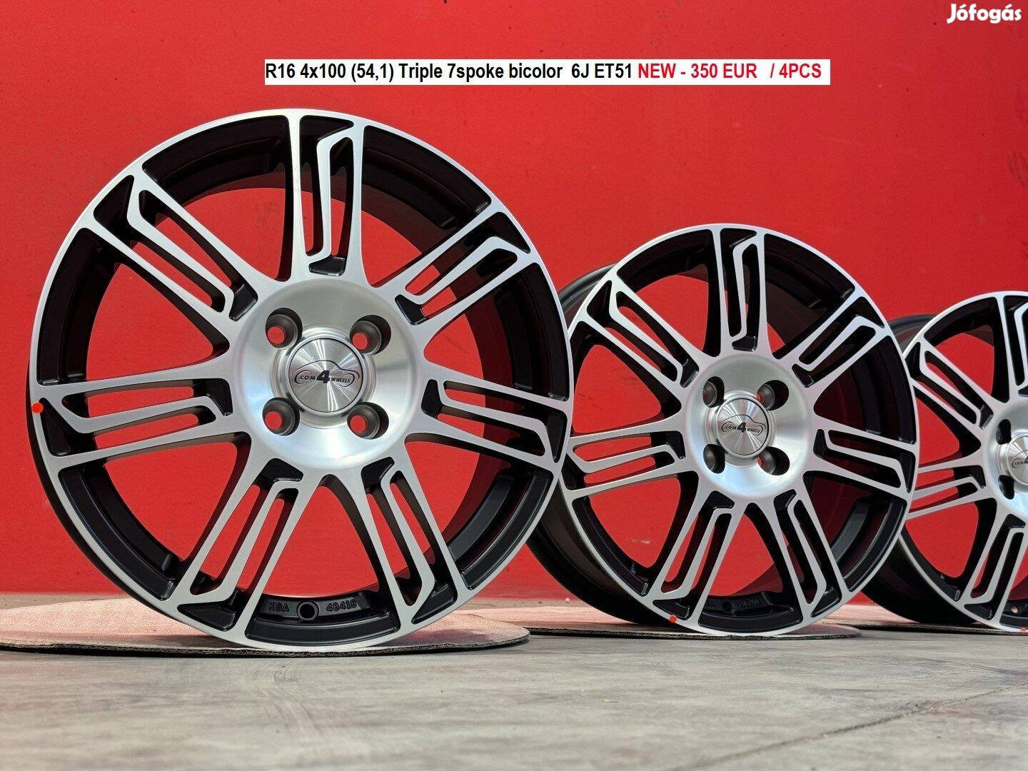 R16 4x100 (54,1) Triple 7spoke bicolor 6J ET51 új alufelnik 6x16 16"