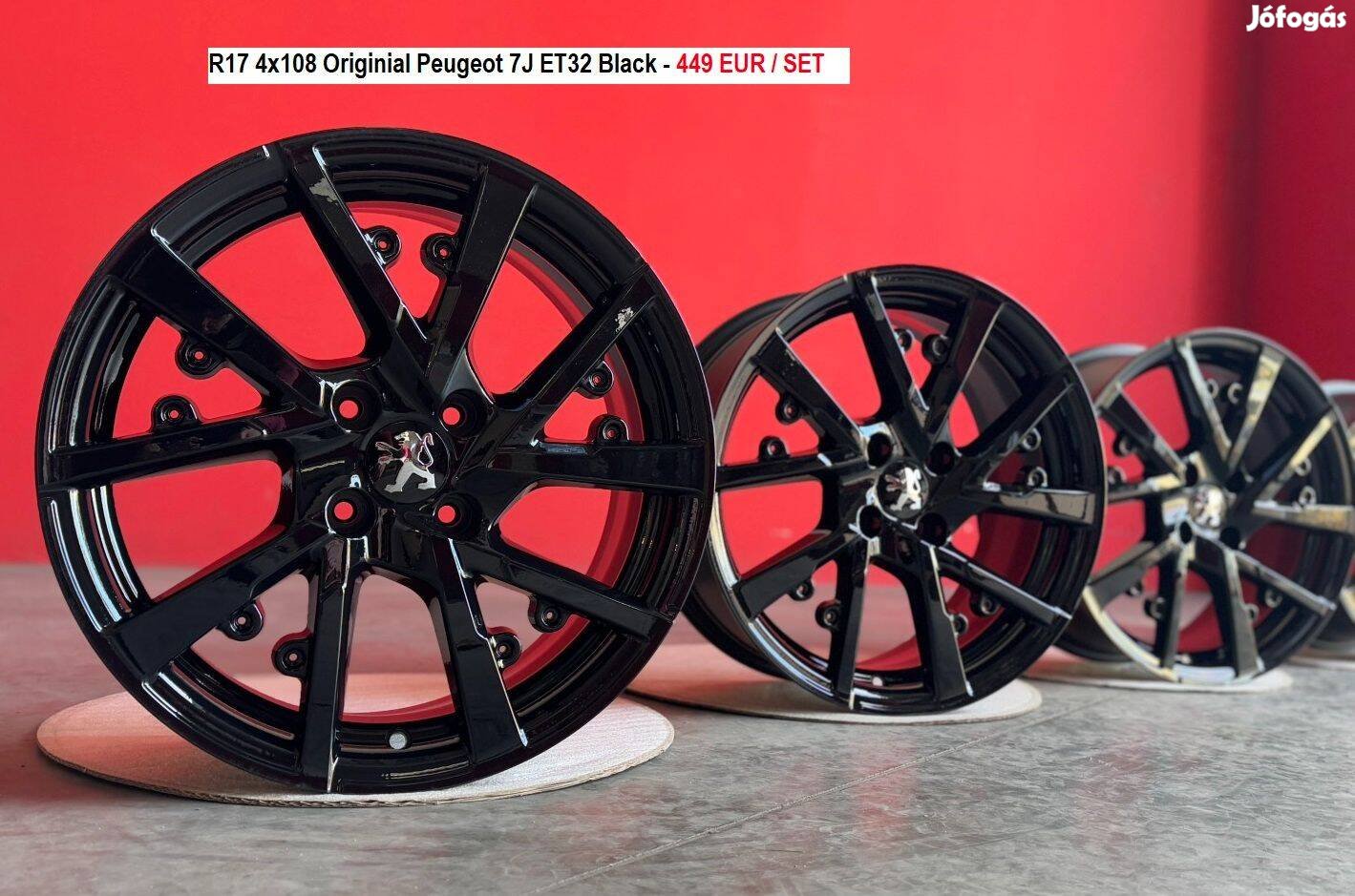 R17 4x108 Originial Peugeot 7J ET32 Black gyári felnik alufelnik