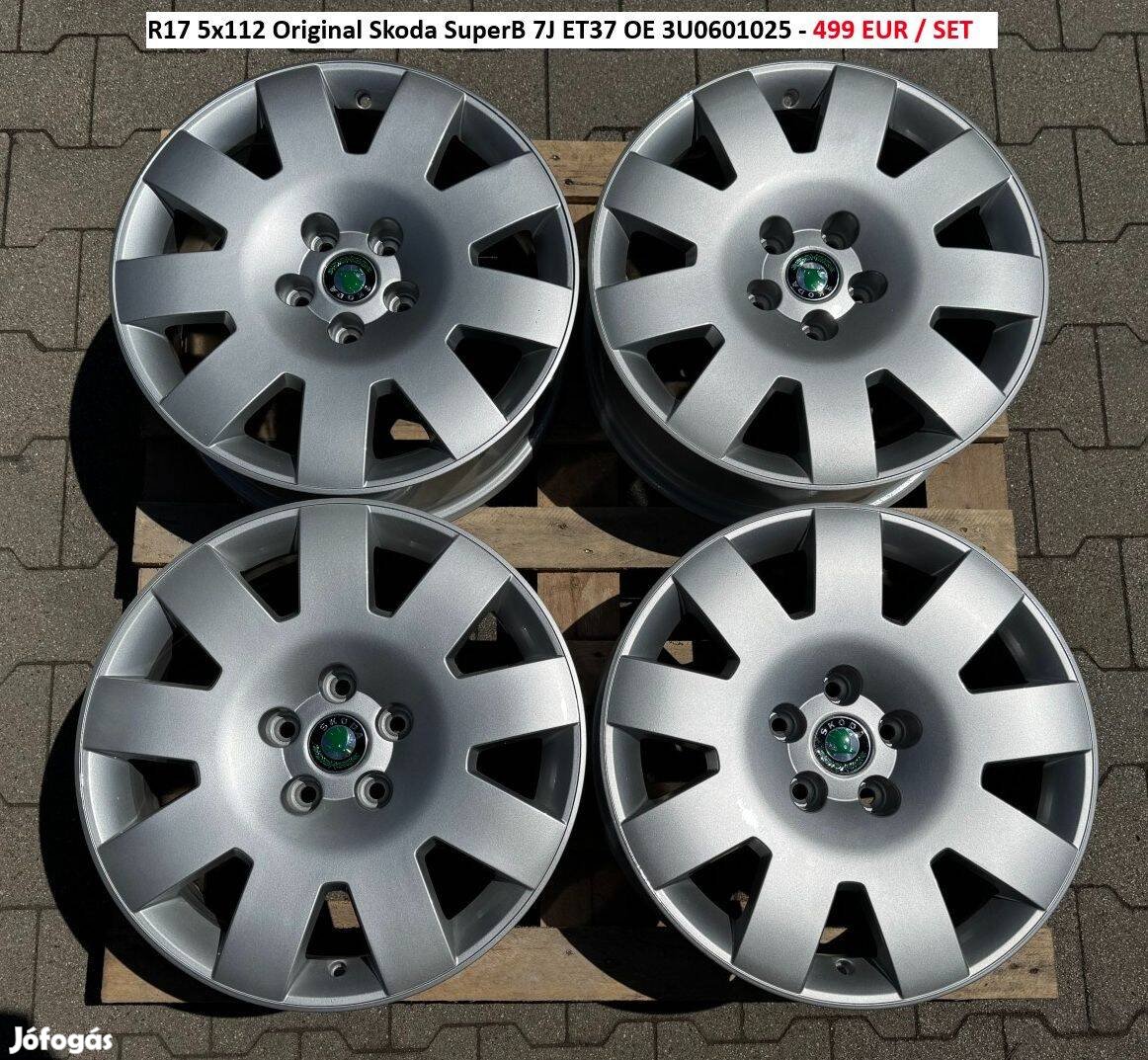 R17 5x112 Original Skoda Superb 7J ET37 OE 3U0601025 gyári alufelnik