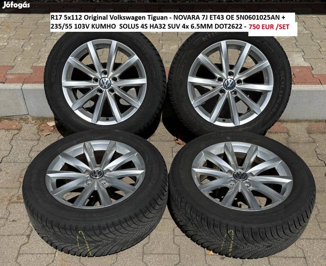 R17 5x112 Original Volkswagen Tiguan - Novara 7J ET43 gyári alufelnik