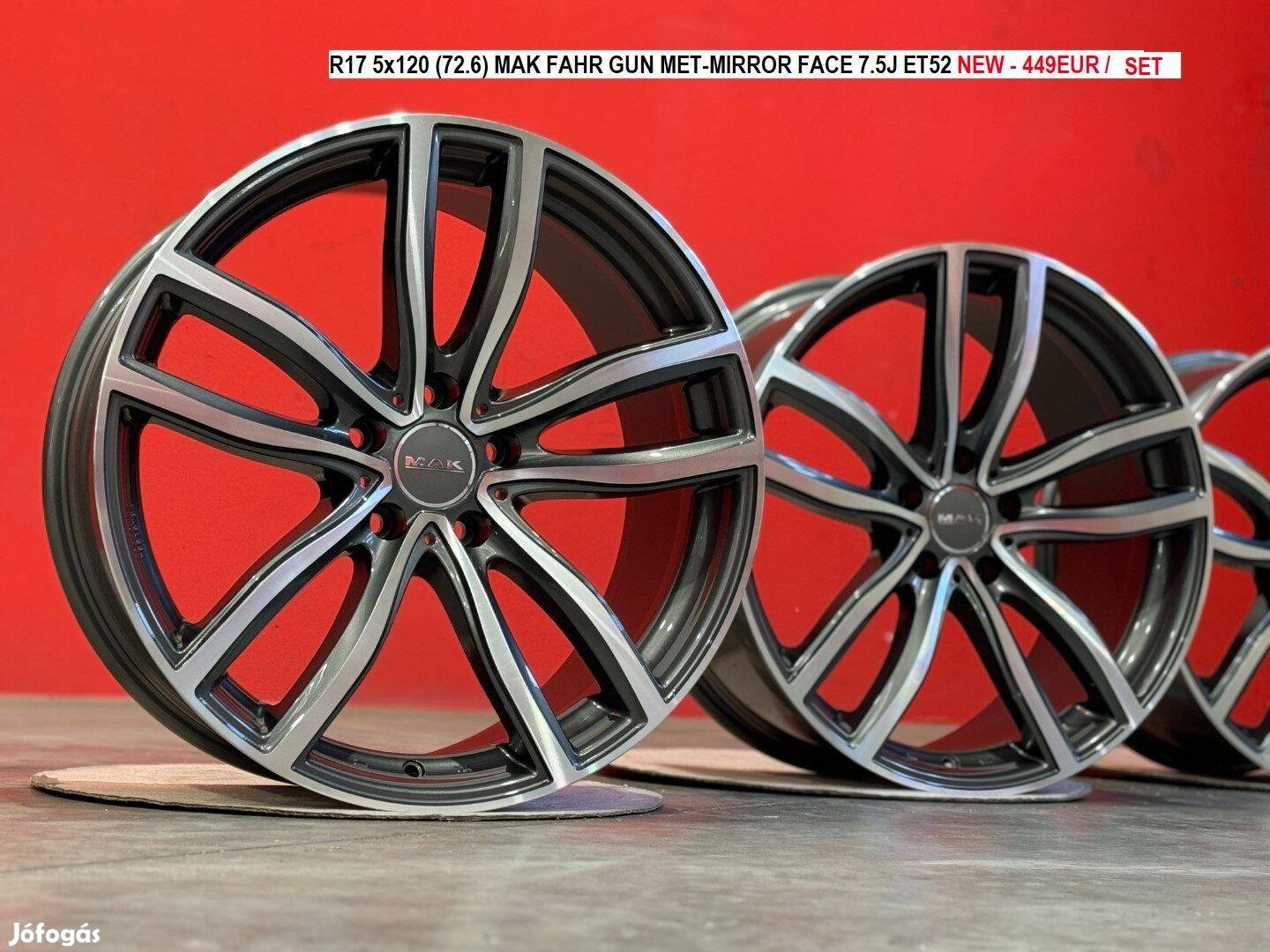 R17 5x120 (72.6) MAK Fahr Gun MET-Mirror FACE 7.5J ET52 új alufelnik