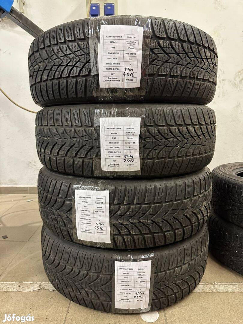 R18 215_55 Dunlop SP Winter Sport 4D RSC Runflat 95H 4x5MM DOT4316-12