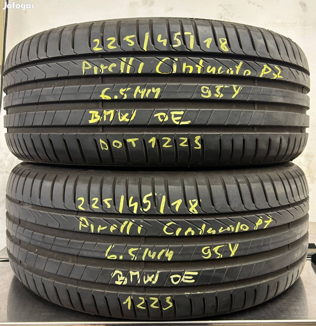 R18 225/45 Pirelli Cinturato P7 95Y DOT1223 2db újszerű nyárigumi