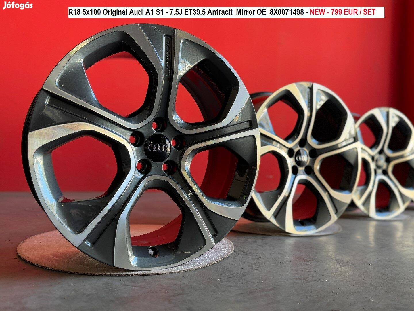 R18 5x100 Original Audi A1 S1 - 7.5J ET39.5 gyári alufelnik felnik 18"