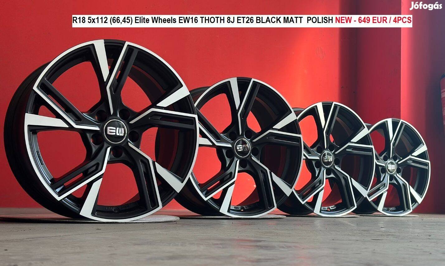 R18 5x112 Elite Wheels EW16 Thoth 8J ET26 Black MATT Polish új felnik