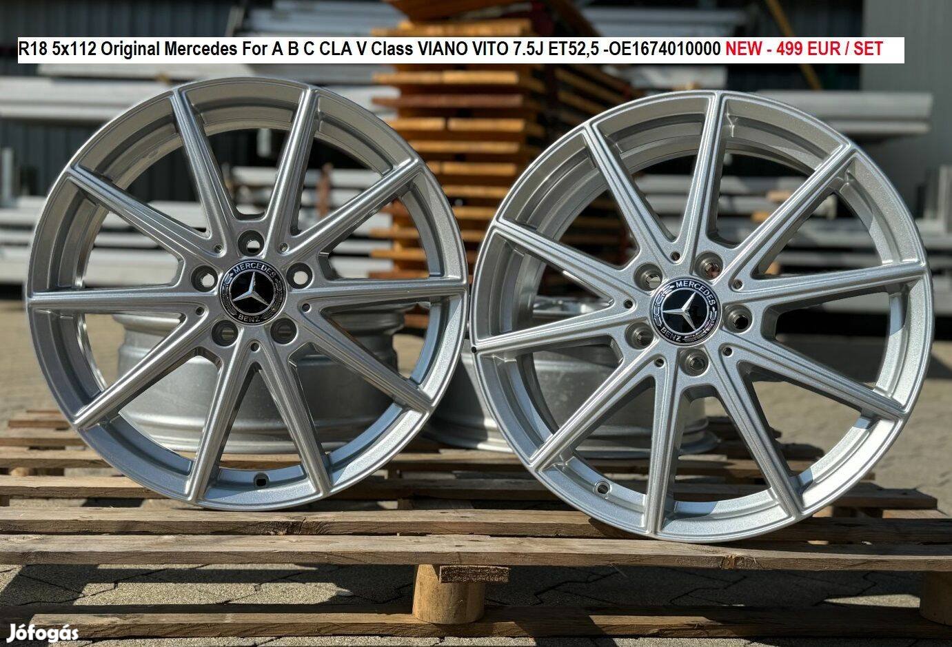 R18 5x112 Original Mercedes For A B C CLA V Class Viano Vito új felnik