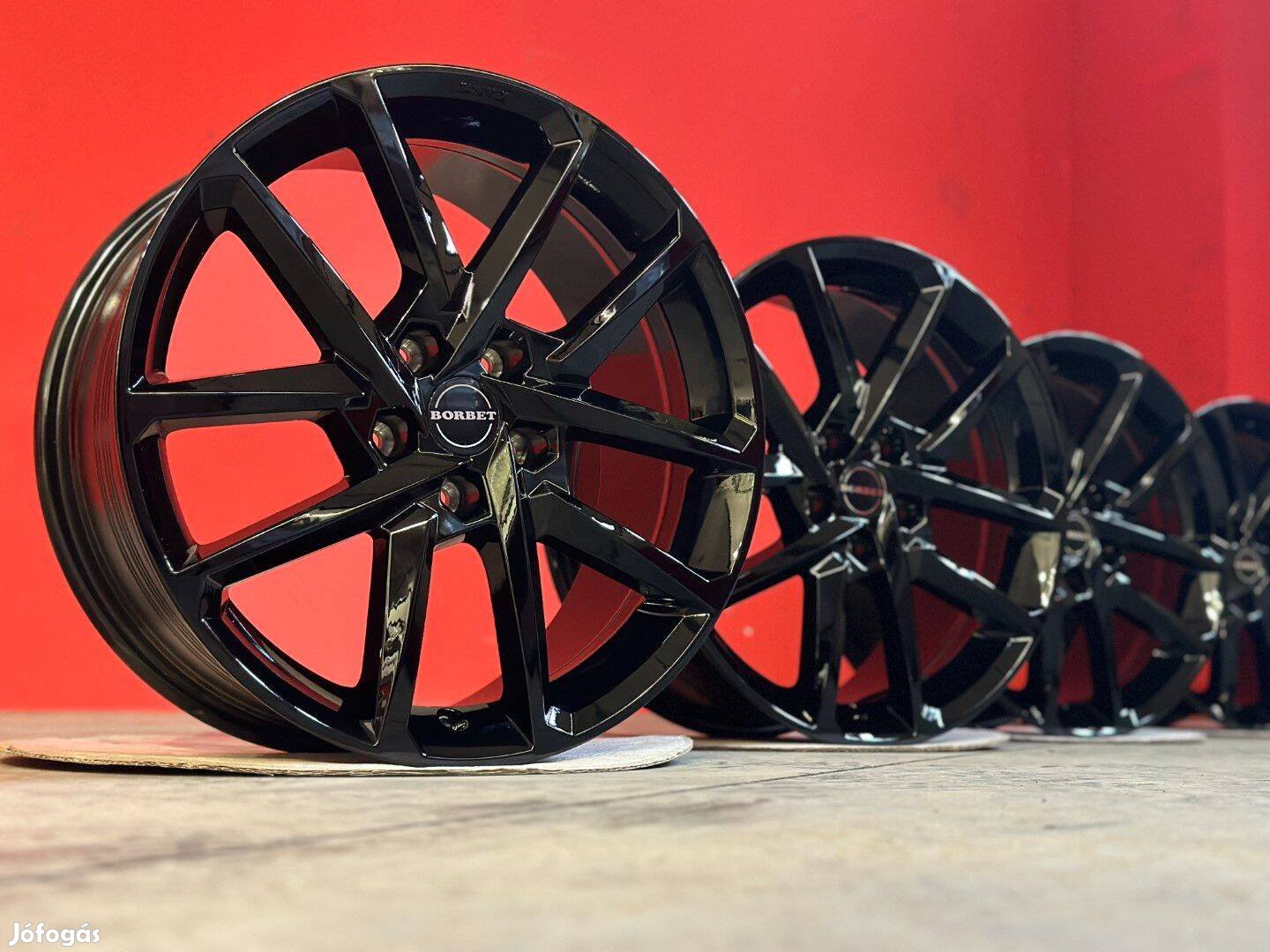 R18 5x112 (66.5) Borbet N Black Glossy 8J ET49 új felni alufelni