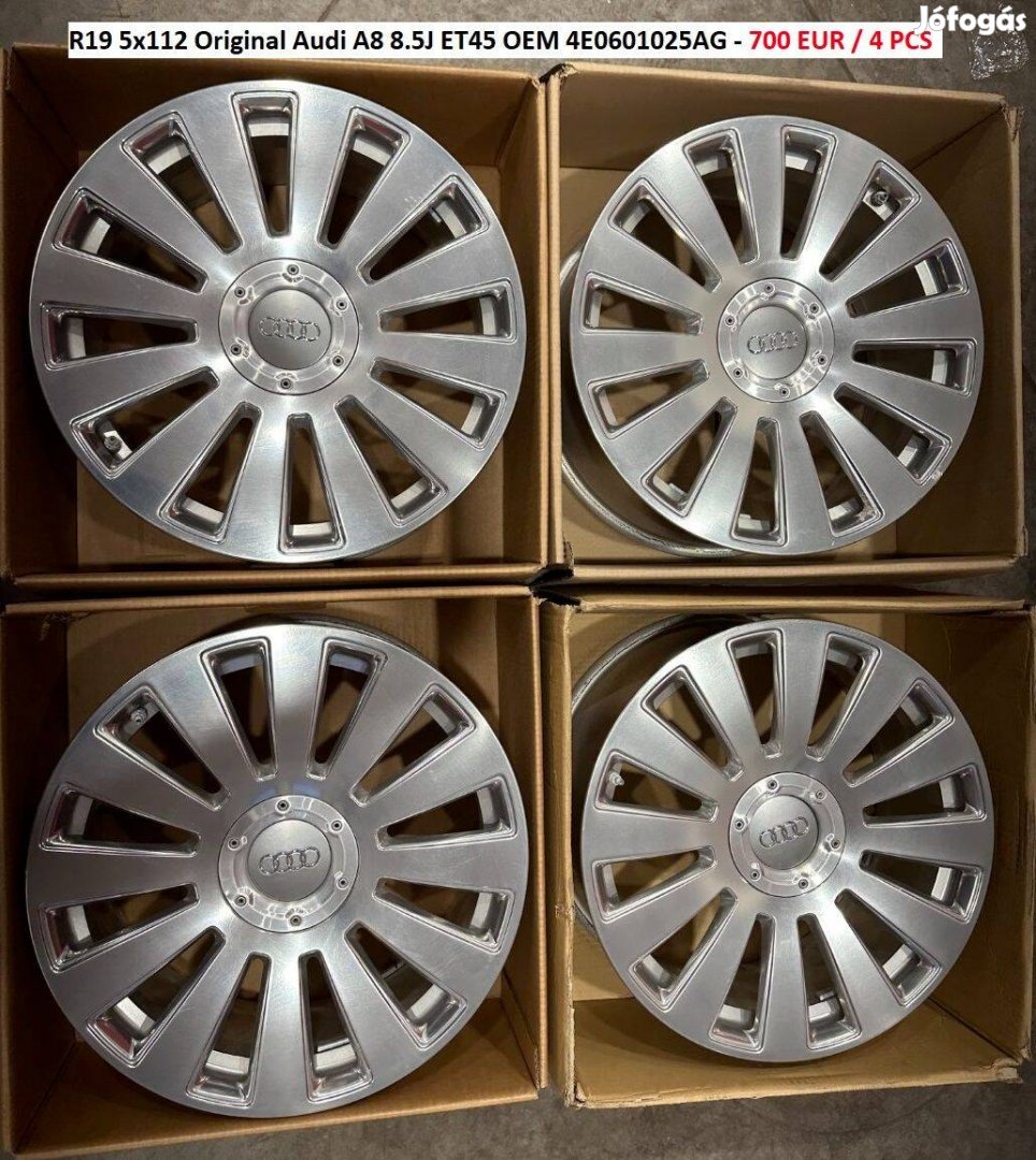 R19 5x112 Original Audi A8 8.5J ET45 gyári alufelnik, felnik 19"