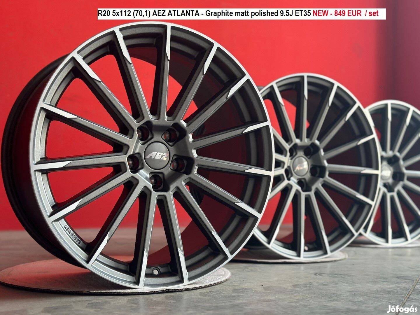 R20 5x112 Aez Atlanta Graphite matt polished 9.5J ET35 új alufelnik