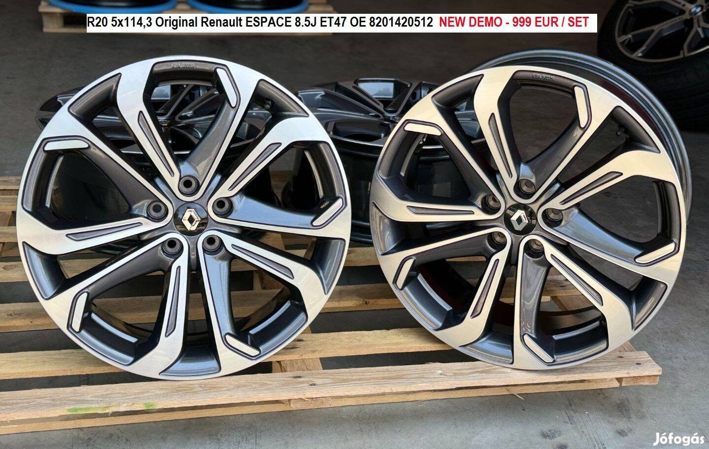R20 5x114,3 Original Renault Espace 8.5J ET47 új gyári demo alufelnik