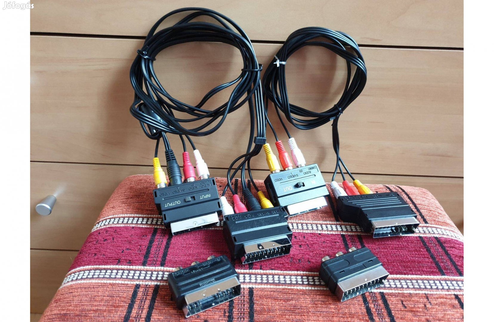 RCA Euro scart S-videó kábel szettek + csatlakozók egyben újszerű