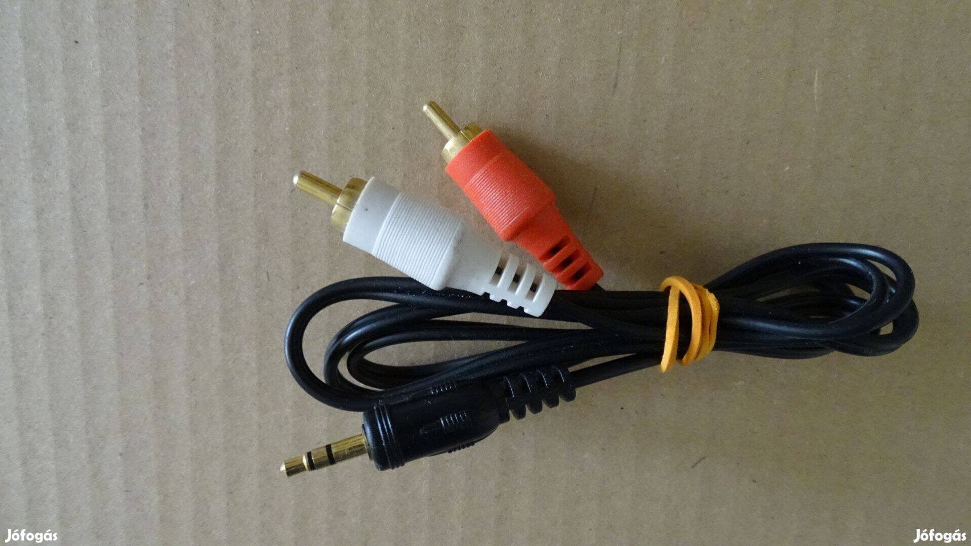 RCA - 3,5mm Jack audiokábel aranyozott csatlakozóval