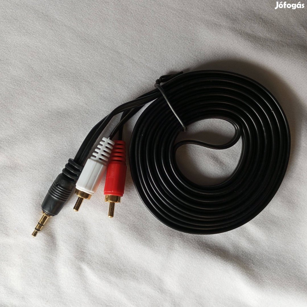 RCA kábel 3.5 kis jack aranyozott csatlakozók 2.5m