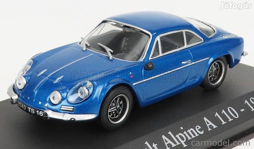 RENAULT  ALPINE A110 1969 - BLACK WHEELS - CON VETRINA - WITH SHOWCAS