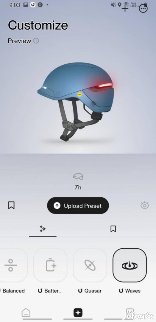RGB, LED-es okos bukósisak