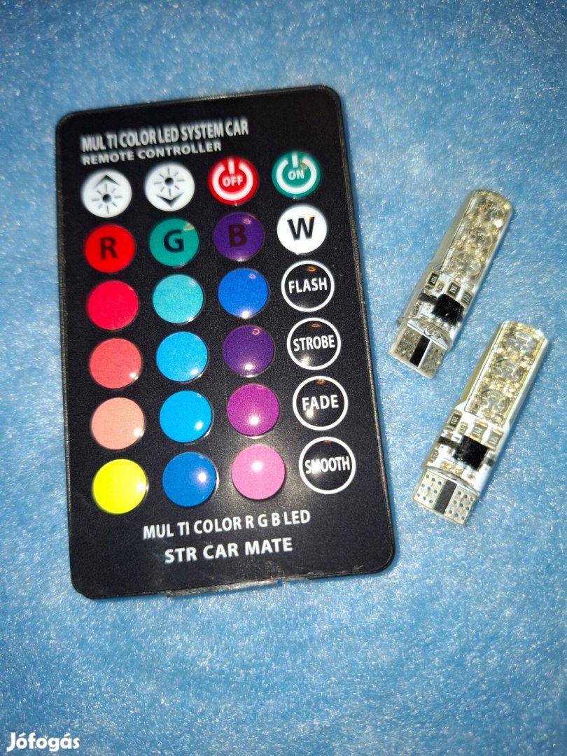 RGB autós LED izzó készlet távirányítóval
