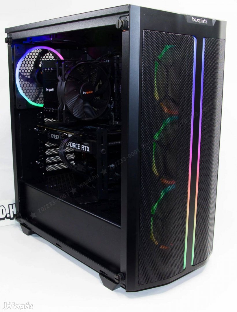 RGB minimal asztali konfiguráció Rtx3060-12, Ryzen, 32