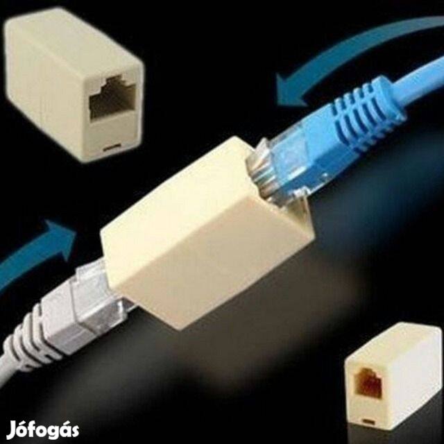 RJ45 UTP Ethernet csatlakozó toldó adapter (anya-anya) (0904)