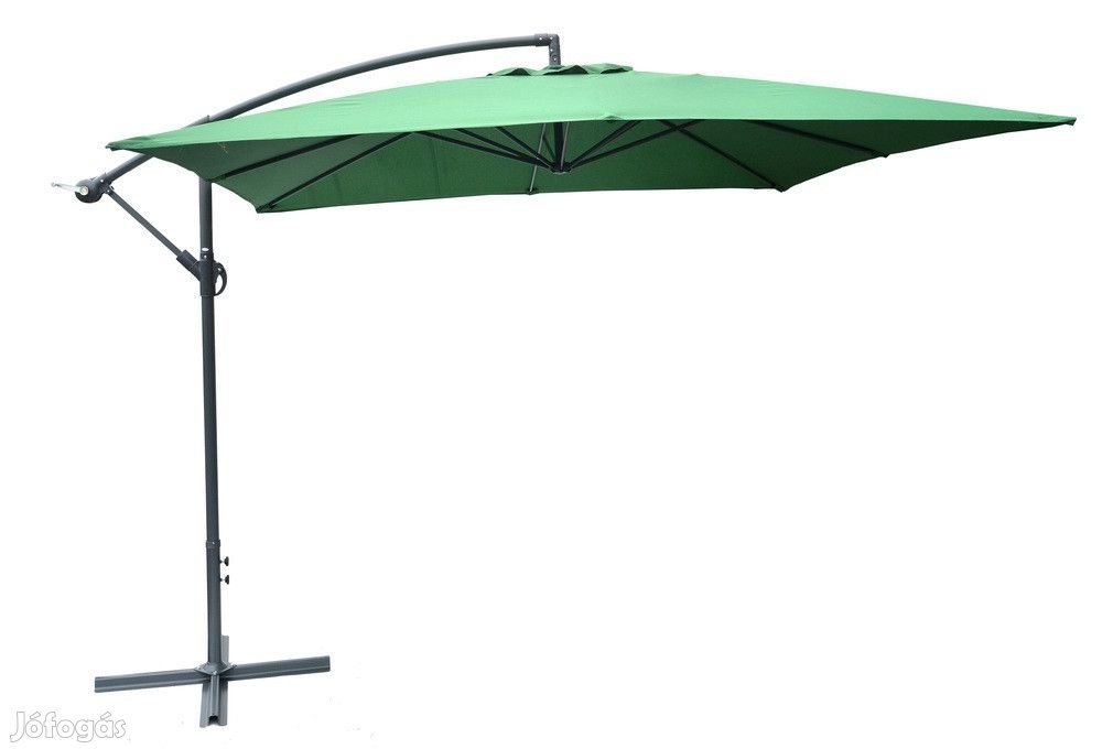 ROJAPLAST 8080 függő napernyő, hajtókarral - zöld - 270 x 270 cm - ví