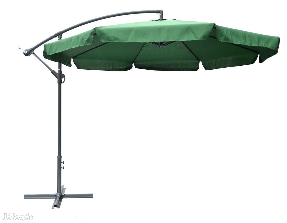 ROJAPLAST EXCLUSIVE függő napernyő hajtókarral, zöld -  300 cm - víz