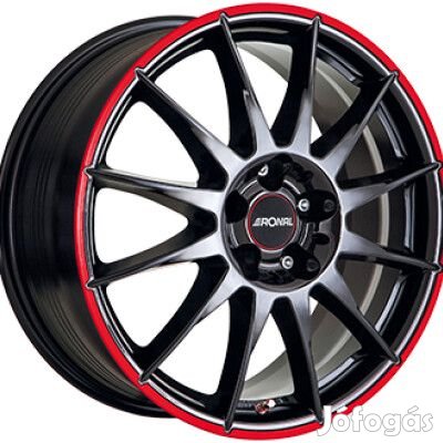 RONAL R54 MCR Fényes fekete piros 8X17 5X112 ET35 CB76 | alufelni |
