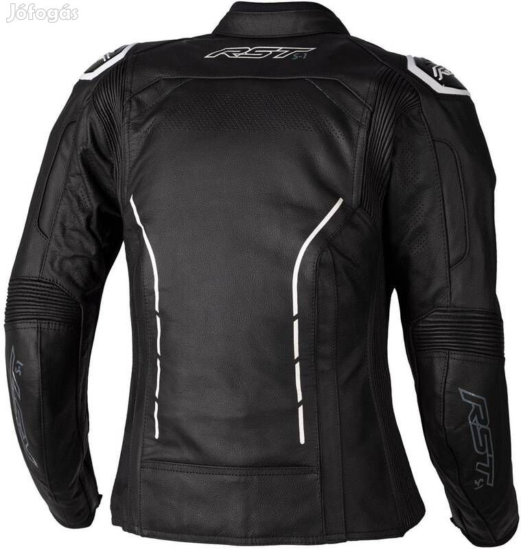 RST Női S1 CE Bőrdzseki - Fekete/Fehér Méret 3XL