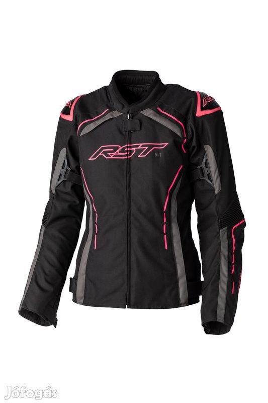 RST Női S1 CE Textil Dzseki - Fekete/Neon Rózsaszín Méret 3XL