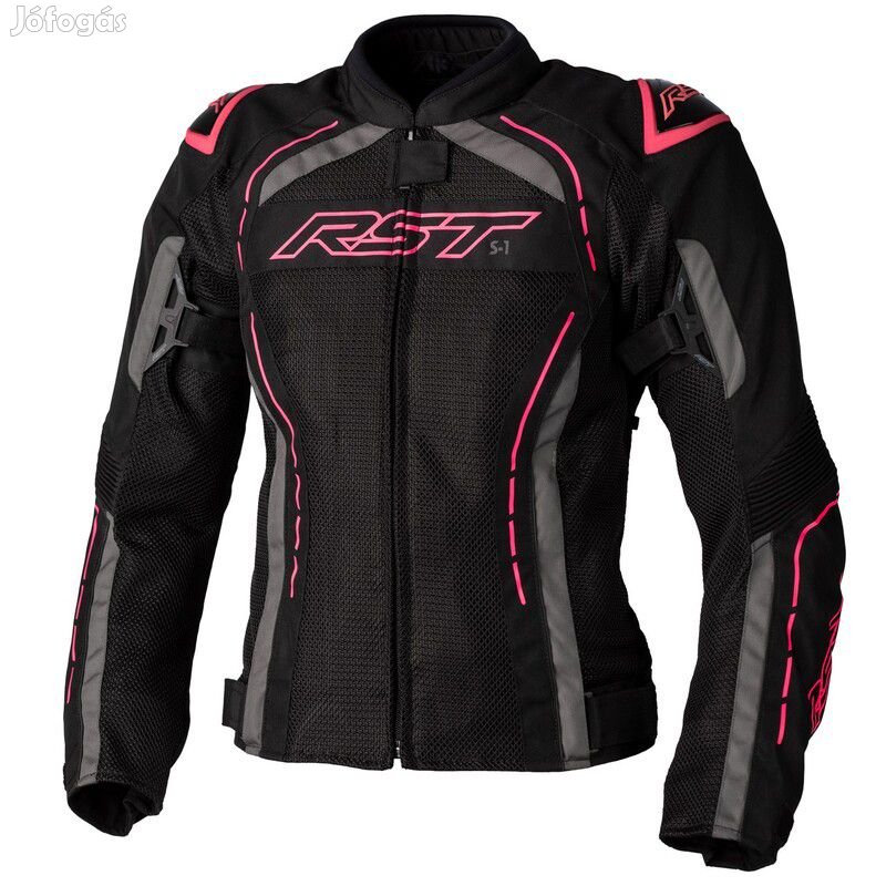 RST Női S1 Mesh CE Textil Dzseki - Fekete/Neon Rózsaszín Méret XL