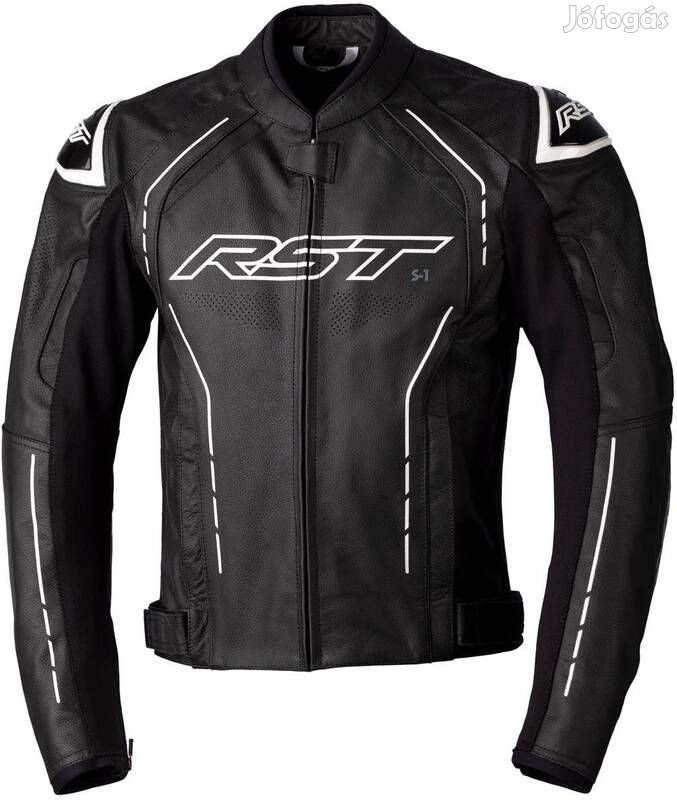 RST S1 CE Bőrdzseki - Fekete/Fekete/Fehér Méret 4XL