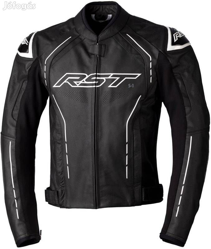 RST S1 CE Bőrdzseki - Fekete/Fekete/Fehér Méret M