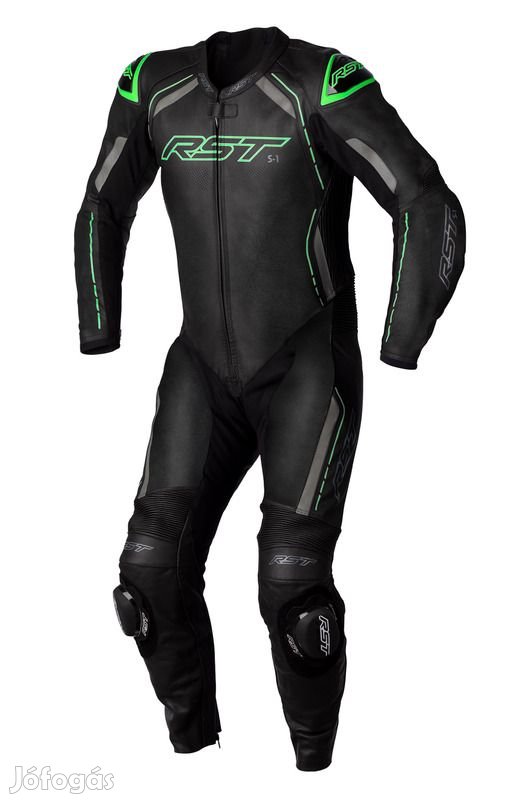 RST S1 CE Bőrruha - Fekete/Szürke/Neonzöld Méret M