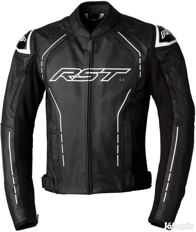 RST S1 CE bőrdzseki - fekete/fekete/fehér méret XL