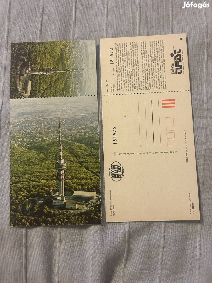 R03 Pécs Tv kilátó és Eszpresszó képeslap és belépő