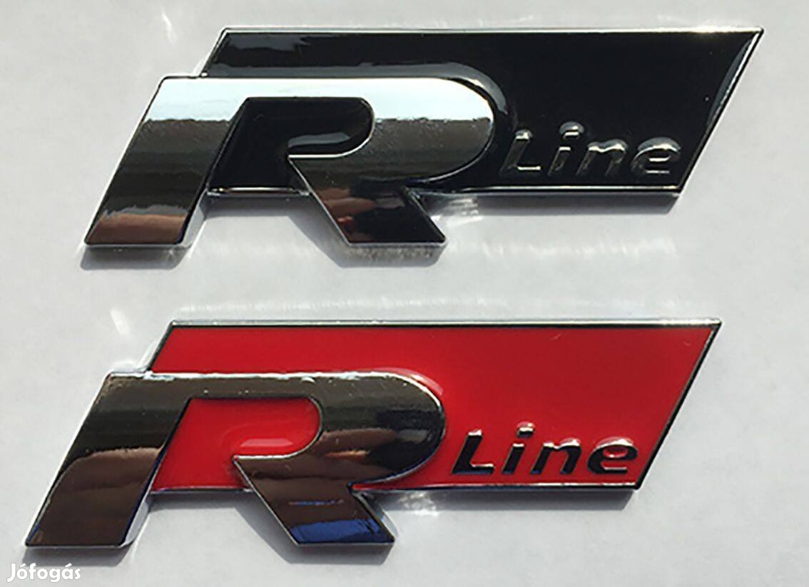 R-Line embléma 3 D fém Piros és fekete