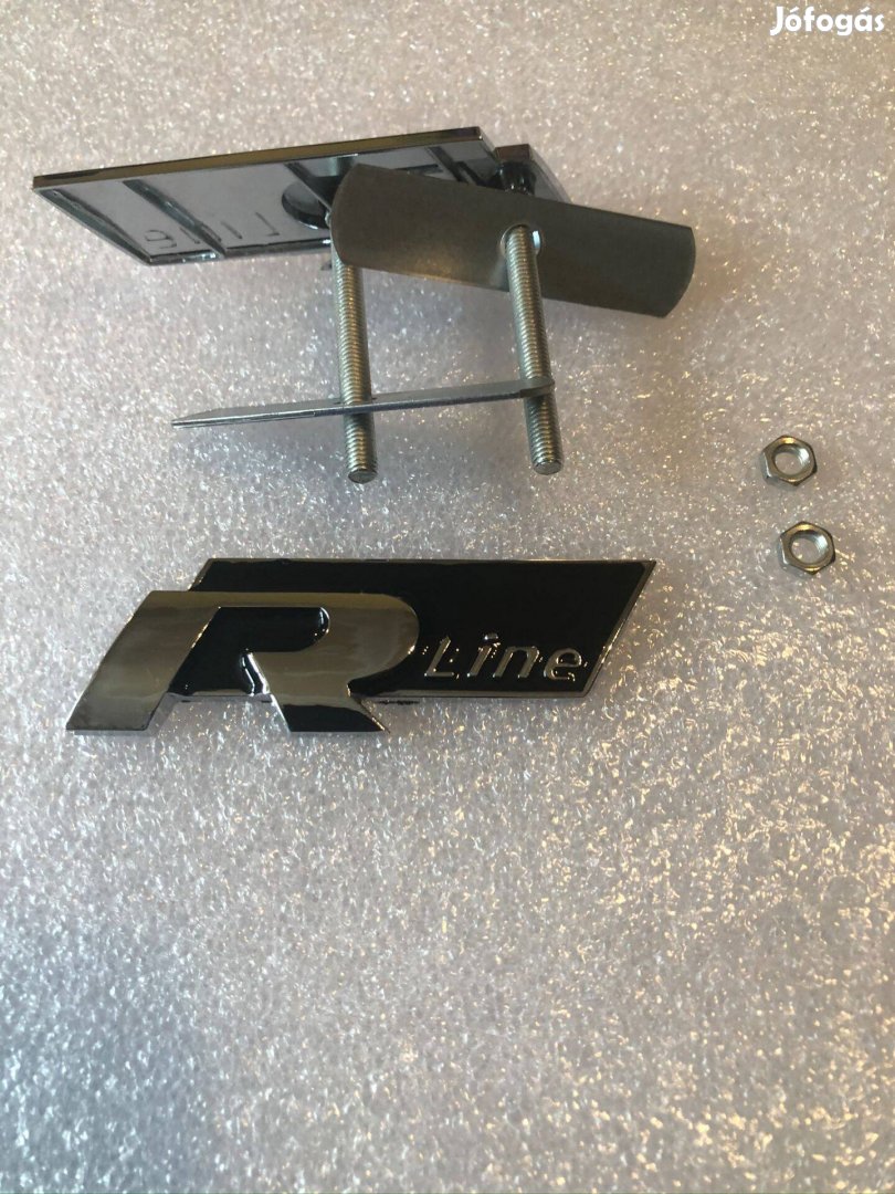 R-Line embléma 3 D fém hűtőrácsba csavaros Piros vagy fekete
