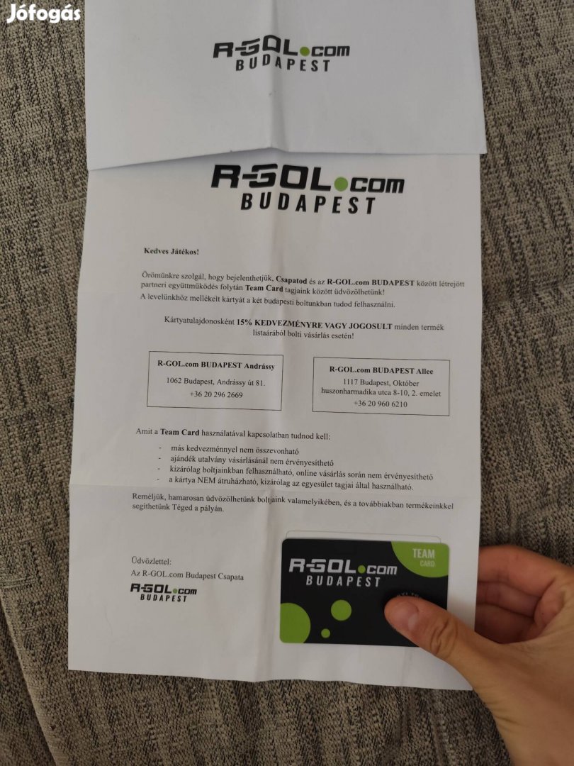 R-gol Team Card kártya