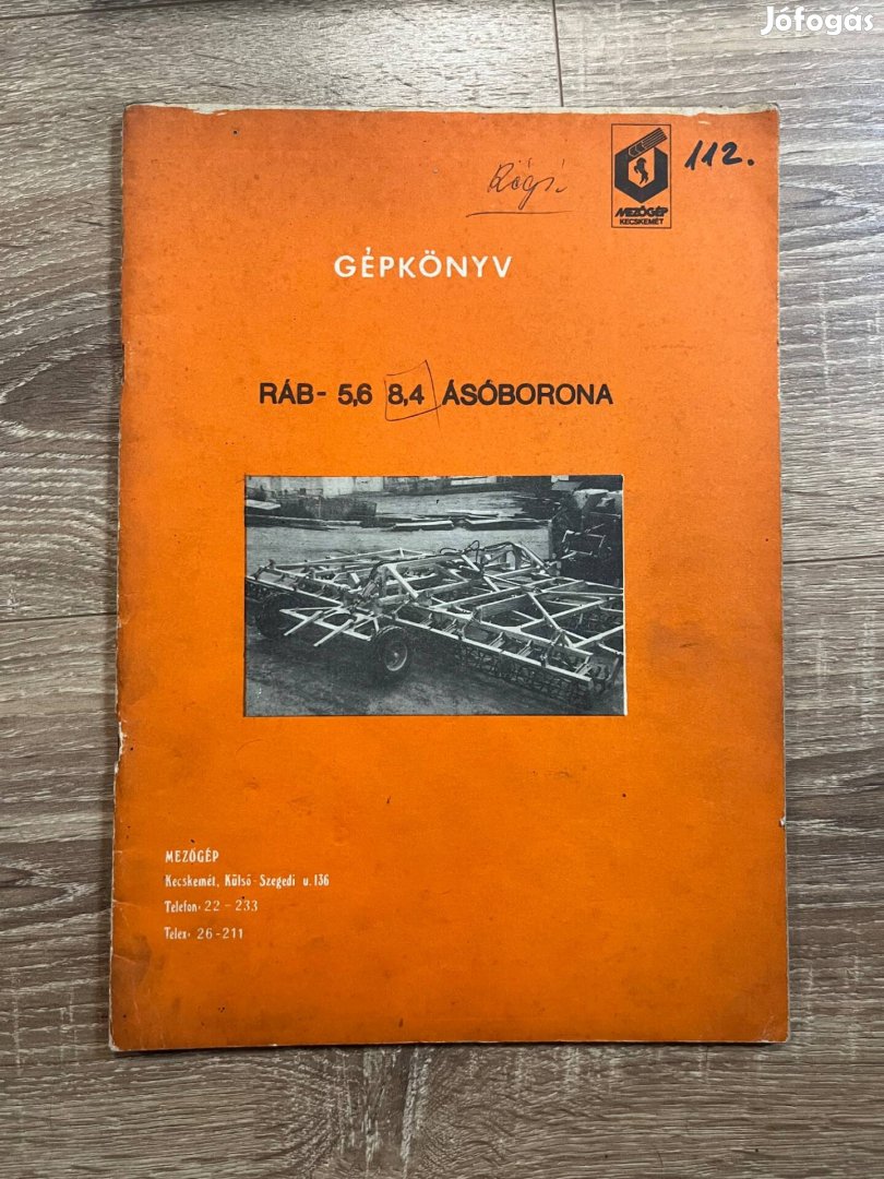 Ráb-5,6-8,4 ásóborona gépkönyv