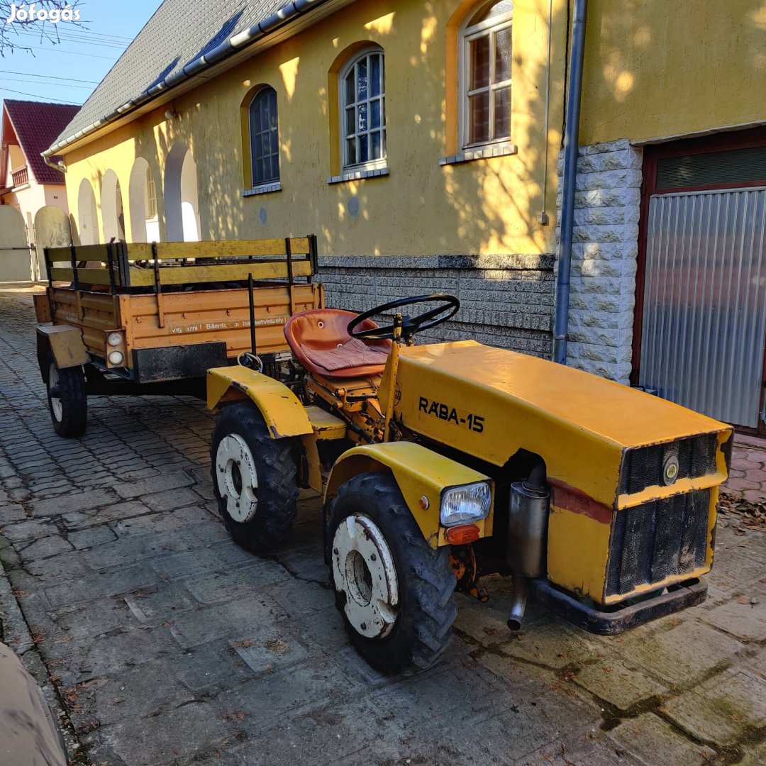 Rába 15 kistraktor Bagodi billenős pótkocsi, utánfutó korai alvázsz.